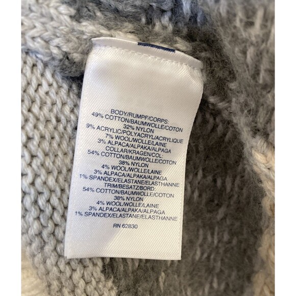 Lands End Women Size 1X Sweater Ivory Fair Isle Chunky Wool Alpaca Turtleneck - Picture 9 of 15